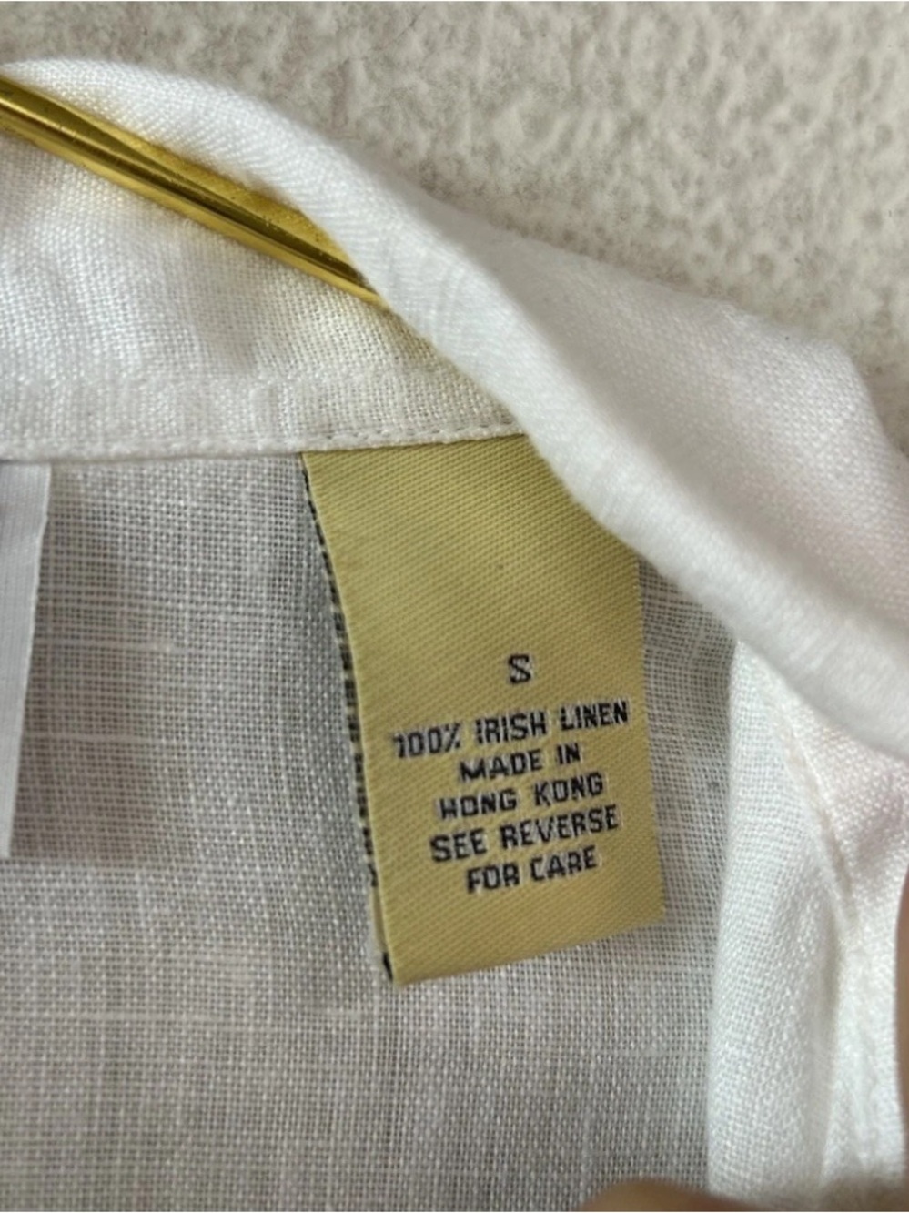 Vintage Edward Irish Linen Shirt Womens S White Button Up Blouse Quiet Luxury - Picture 5 of 7